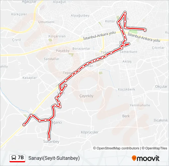 7B Bus Line Map