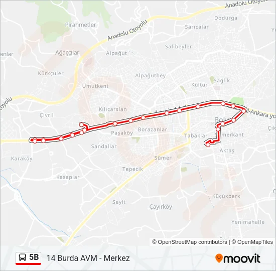 5B Bus Line Map