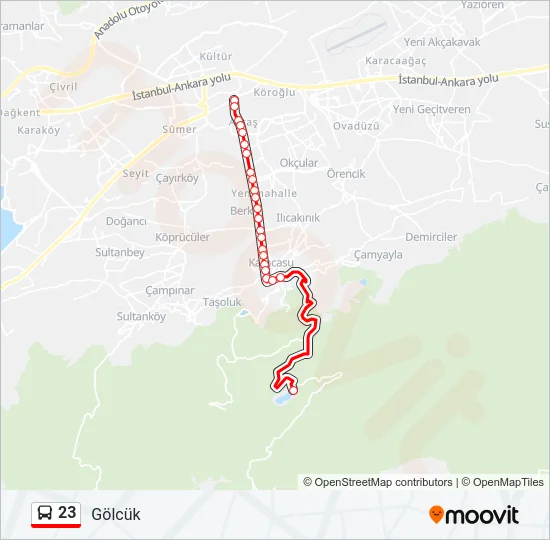 23 Bus Line Map
