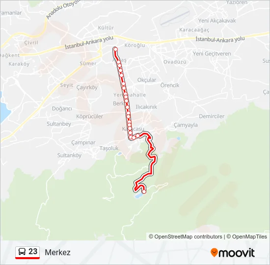 23 Bus Line Map