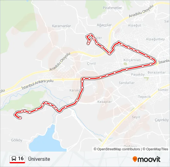 16 Bus Line Map