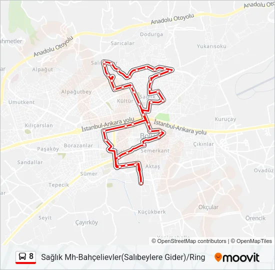 8 Bus Line Map