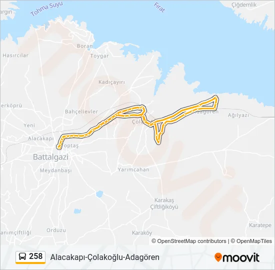 258 Bus Line Map