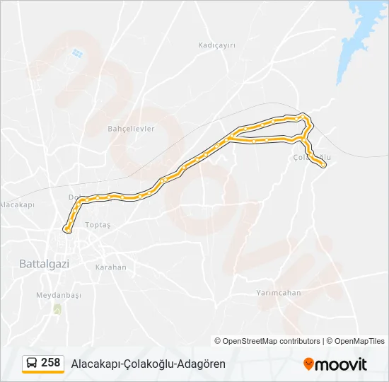 258 Bus Line Map