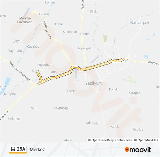 25A Bus Line Map