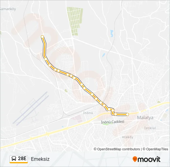 28E Bus Line Map