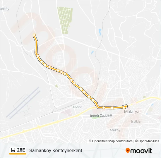 28E Bus Line Map