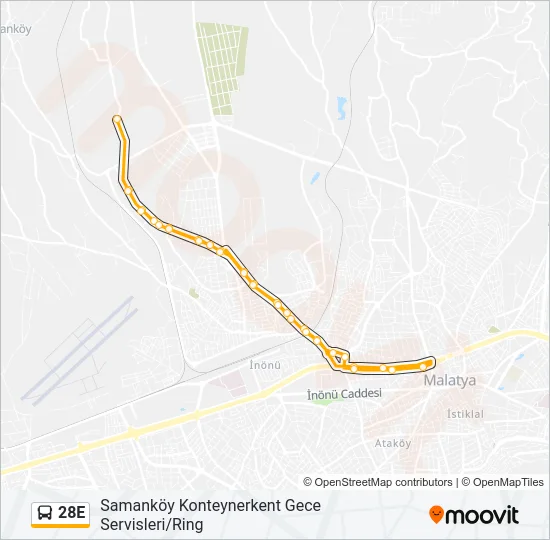 28E Bus Line Map