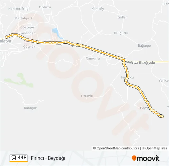 44F Bus Line Map