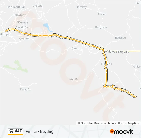 44F Bus Line Map
