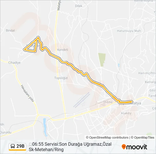 29B Bus Line Map