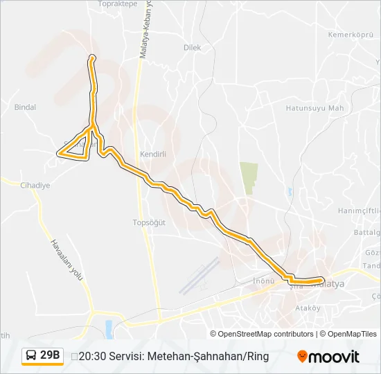 29B Bus Line Map