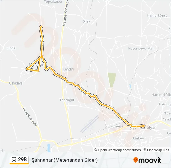 29B Bus Line Map