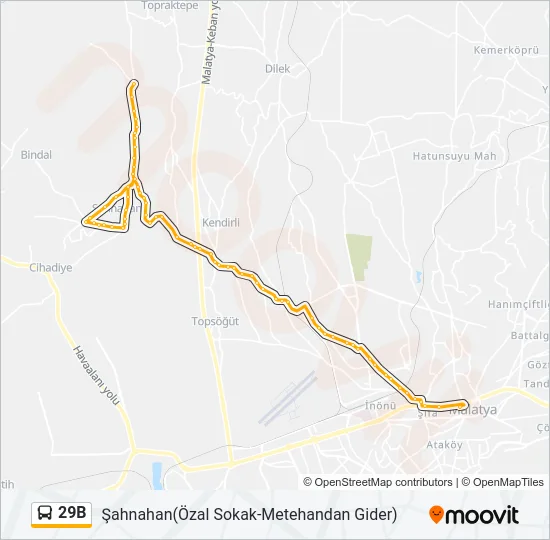 29B Bus Line Map