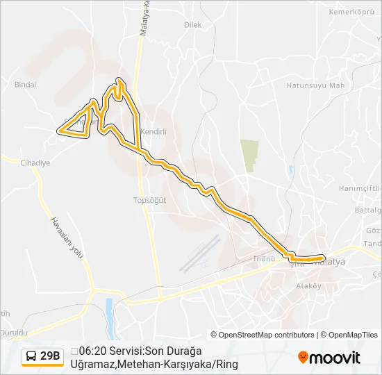 29B Bus Line Map