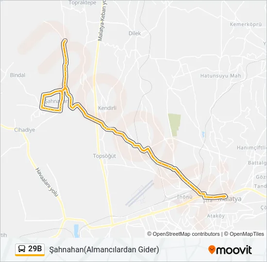 29B Bus Line Map