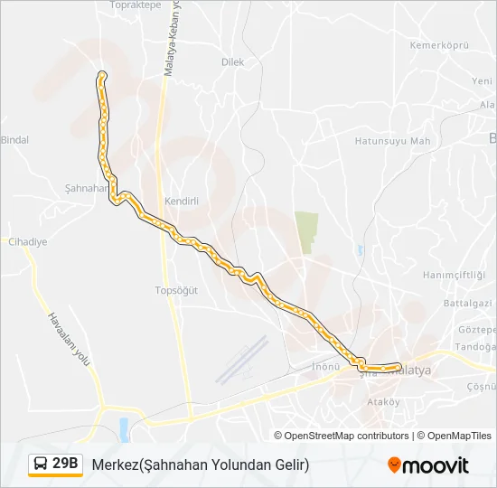 29B Bus Line Map