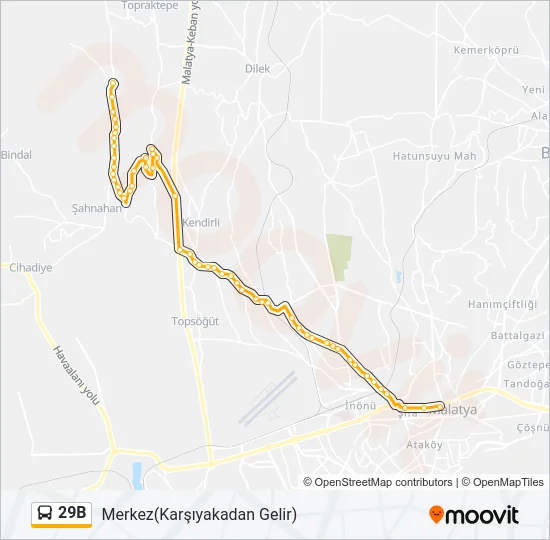 29B Bus Line Map