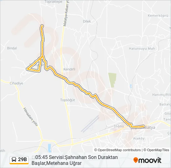 29B Bus Line Map