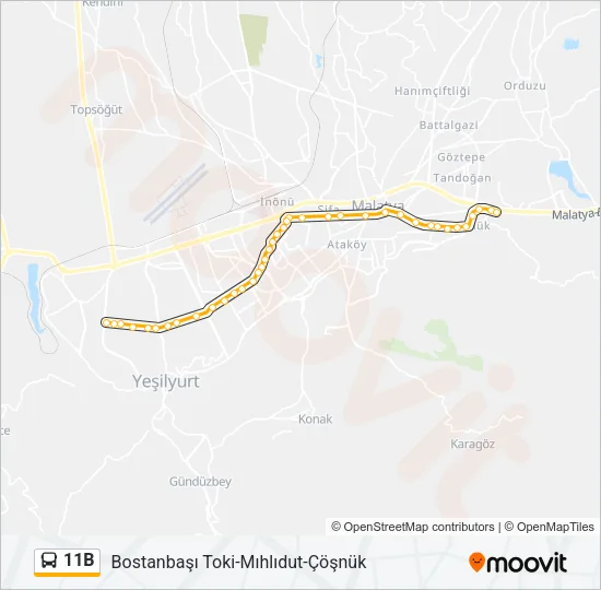 11B Bus Line Map