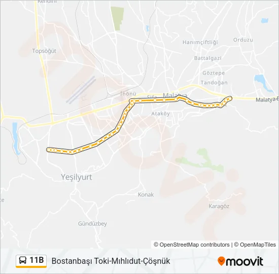 11B Bus Line Map