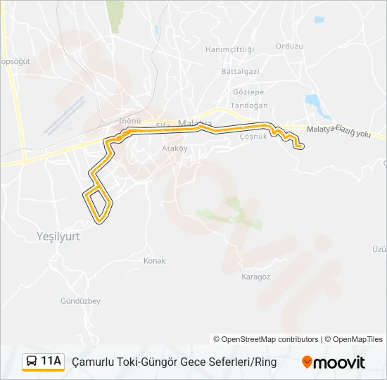 11A Bus Line Map