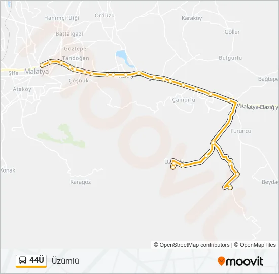 44Ü Bus Line Map
