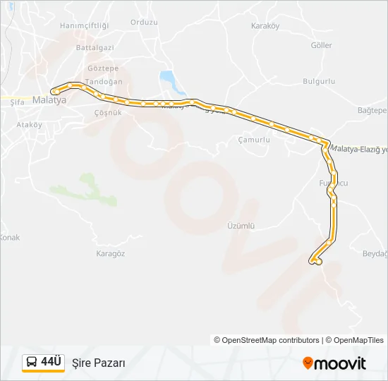 44Ü Bus Line Map