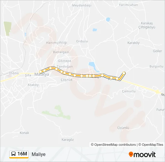 16M Bus Line Map