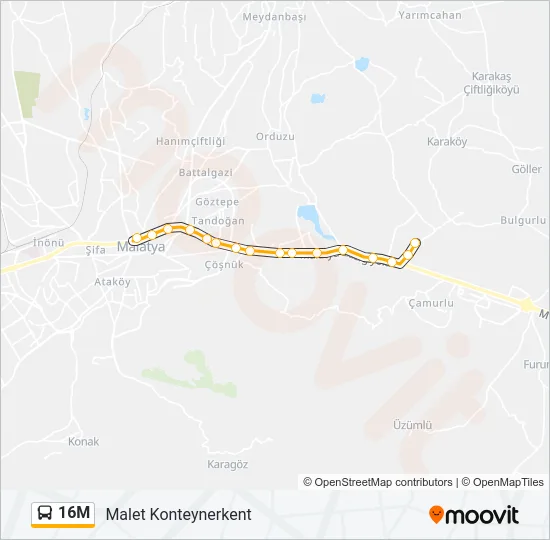 16M Bus Line Map