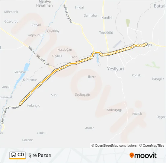 CÖ Bus Line Map