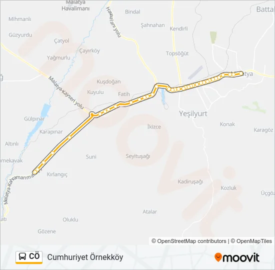 CÖ Bus Line Map