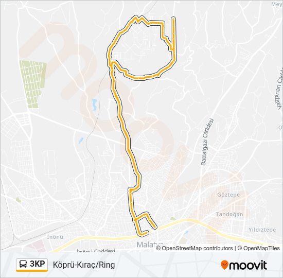 3KP otobüs Hattı Haritası