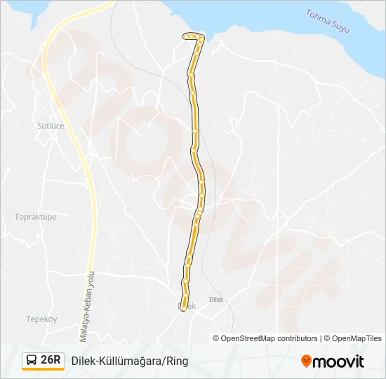 26R Bus Line Map