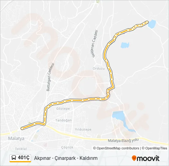401Ç Bus Line Map