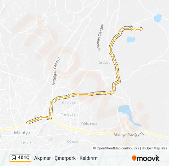 401Ç Bus Line Map