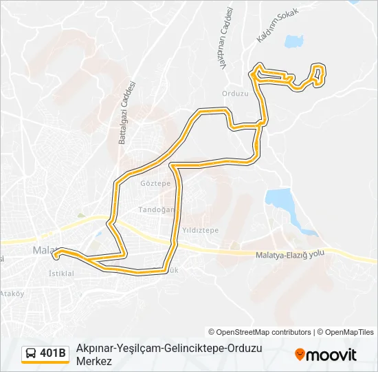 401B Bus Line Map