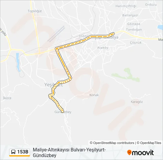 153B Bus Line Map