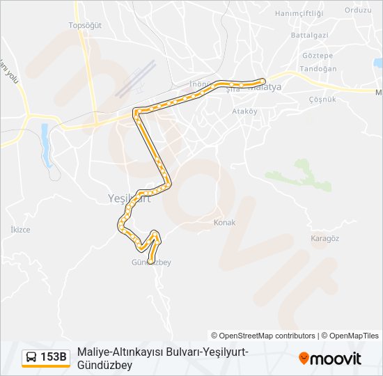 153B Bus Line Map