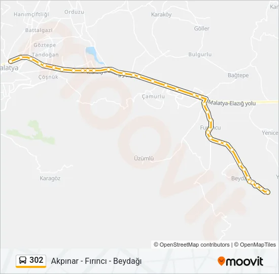 302 Bus Line Map