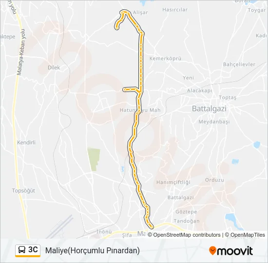 3C Bus Line Map