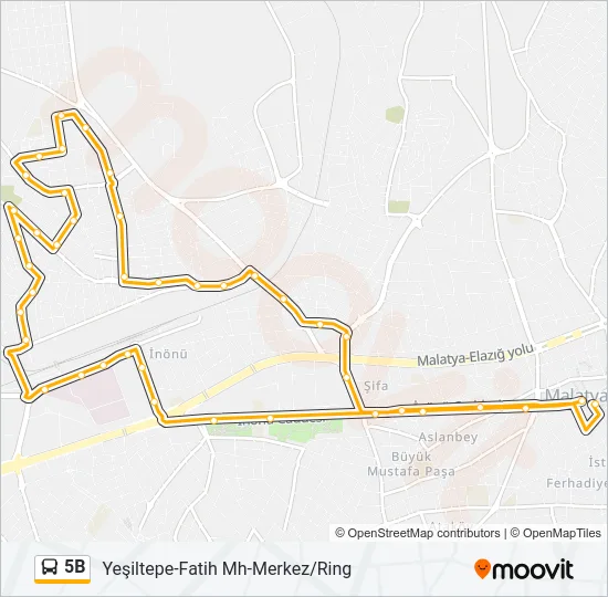 5B Bus Line Map