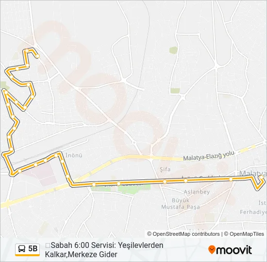 5B Bus Line Map