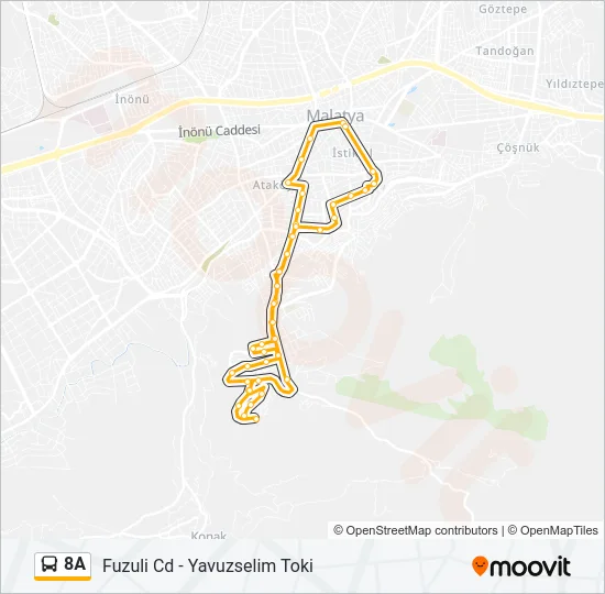 8A Bus Line Map