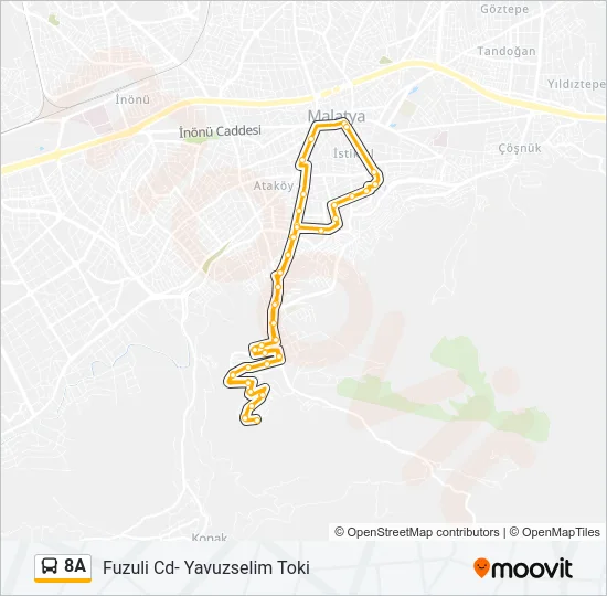 8A Bus Line Map