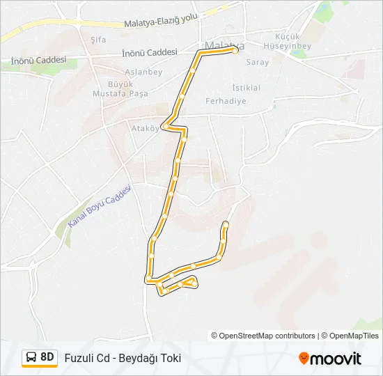 8D Bus Line Map