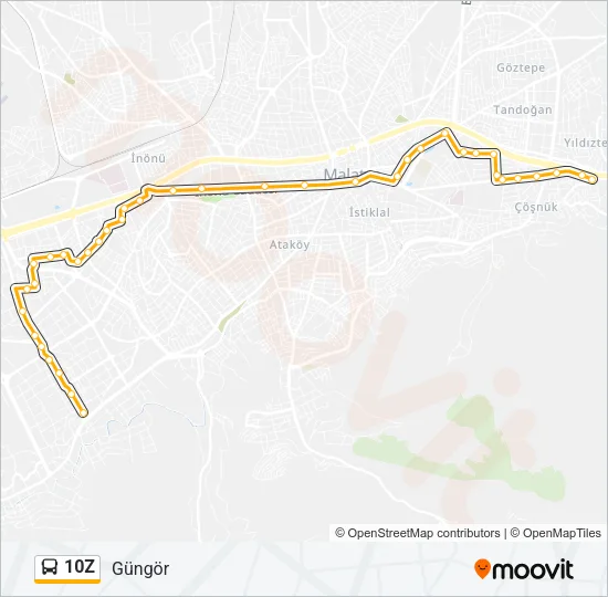 10Z Bus Line Map
