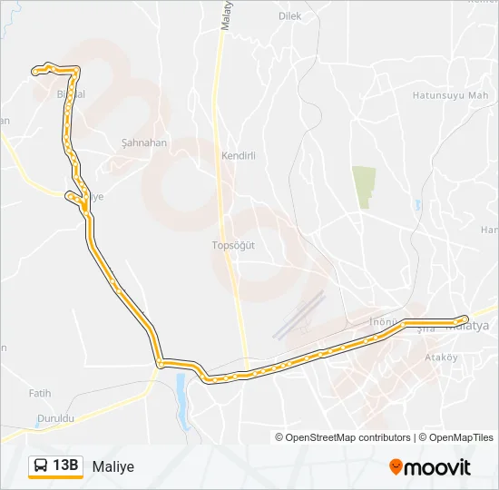 13B Bus Line Map