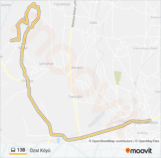 13B Bus Line Map