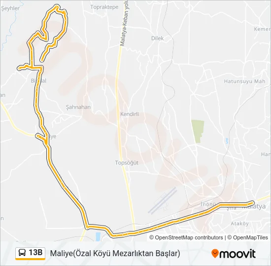 13B Bus Line Map